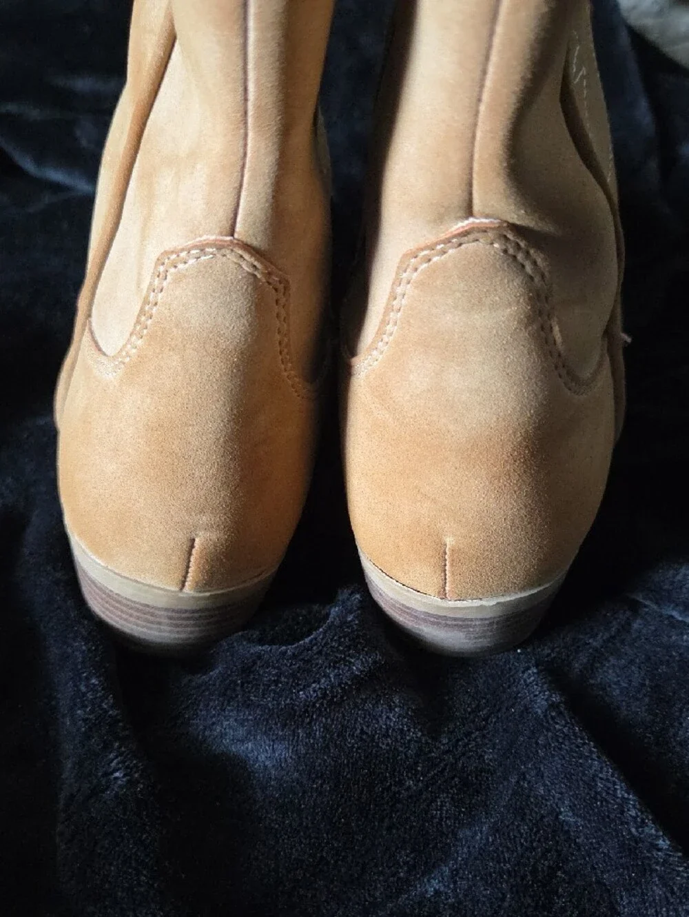 Children's Tan Faux Suede Western Boots